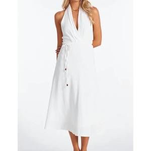 bishop + young White Halter Midi Dress